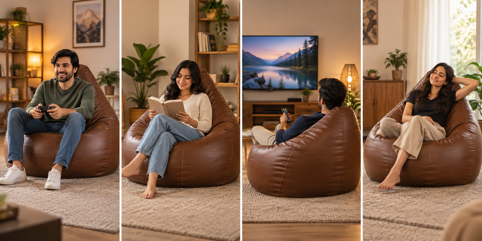 Classic bean bag for gaming, reading, TV and casual seating
