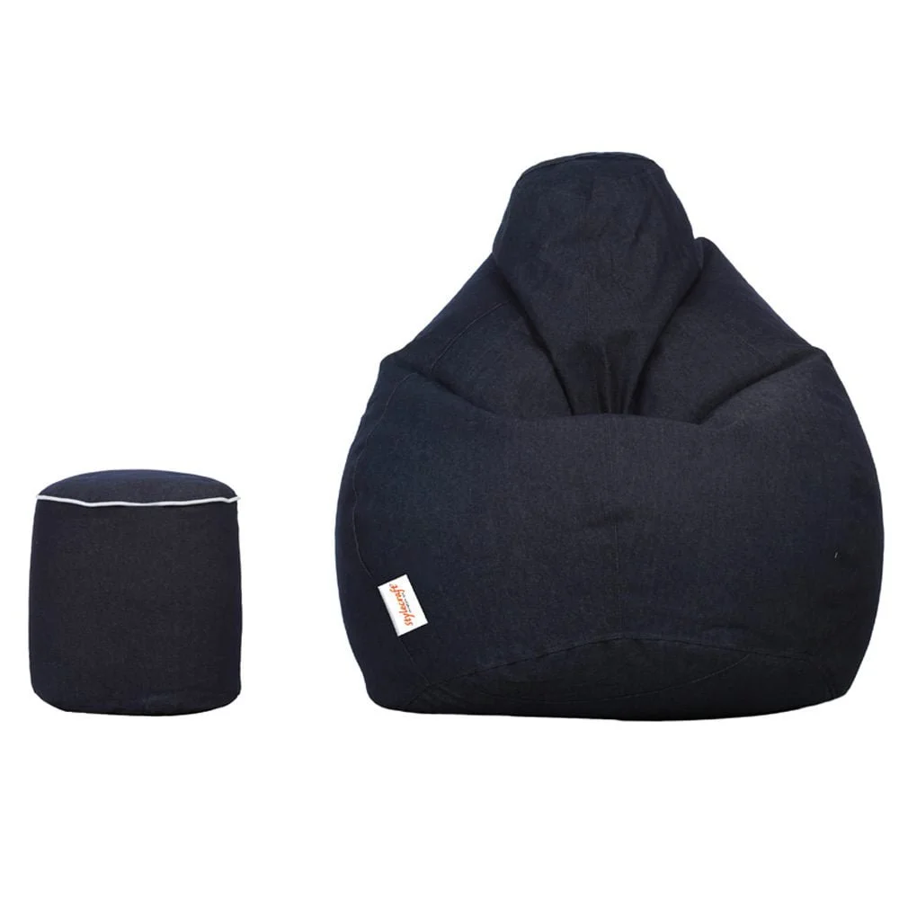 Denim Bean Bag with Leg Support
